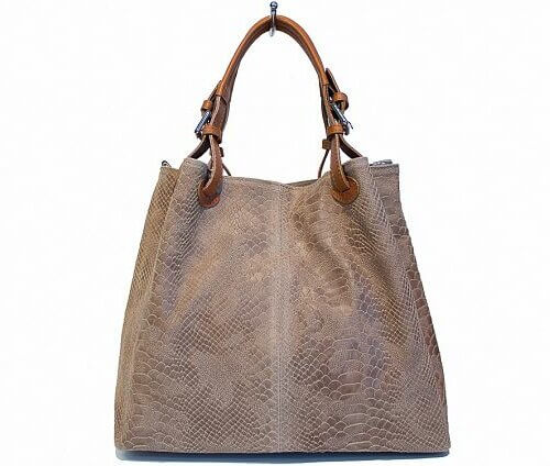 Zana Leather Handbag Taupe