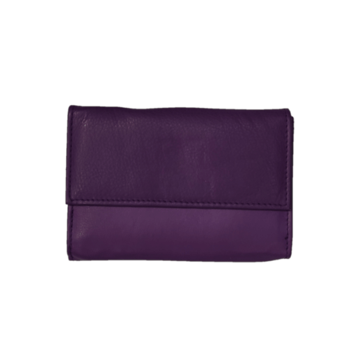 Ginis Leather Wallet for Women Purple