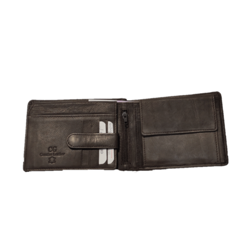 Ginis Leather Wallet for Men CG83-2 Black