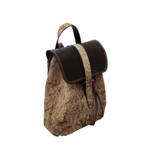 Leather Backpack Brown Beige